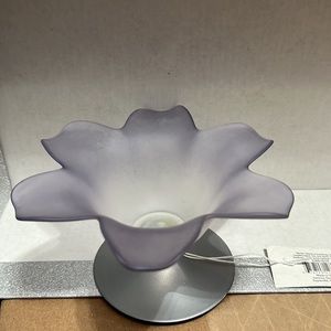 Tulip Shaped Candle Holder Pale Purple with Silver Base